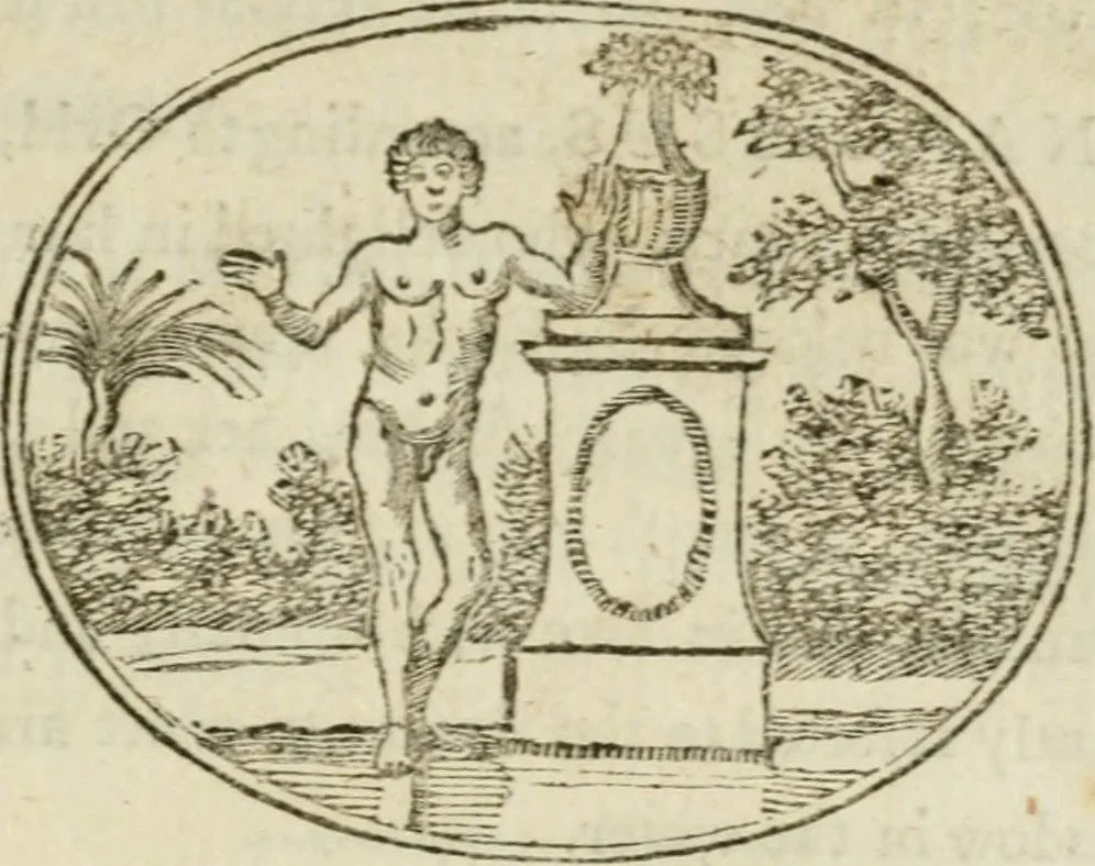 An illustration from Choice emblems : natural, historical, fabulous, moral and divine, for the improvement and pastime of youth : ornamented with near fifty handsome allegorical engravings, designed on purpose for this work : with pleasing and familiar descriptions to each, in prose and verse, serving to display the beauties and morals of the ancient fabulists : the whole calculated to convey the golden lessons of instruction under a new and more delightful dress : written for the amusement of the right honorable Lord Newbattle, 1772, leaf 186