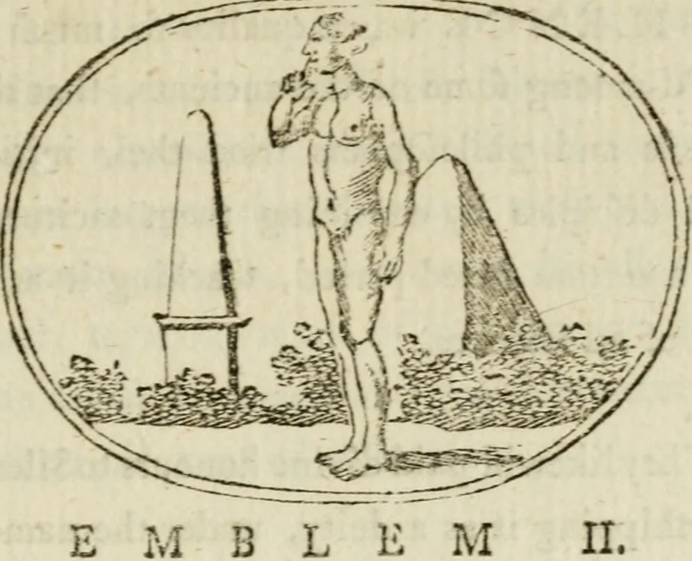 An illustration from Choice emblems : natural, historical, fabulous, moral and divine, for the improvement and pastime of youth : ornamented with near fifty handsome allegorical engravings, designed on purpose for this work : with pleasing and familiar descriptions to each, in prose and verse, serving to display the beauties and morals of the ancient fabulists : the whole calculated to convey the golden lessons of instruction under a new and more delightful dress : written for the amusement of the right honorable Lord Newbattle, 1772, leaf 22