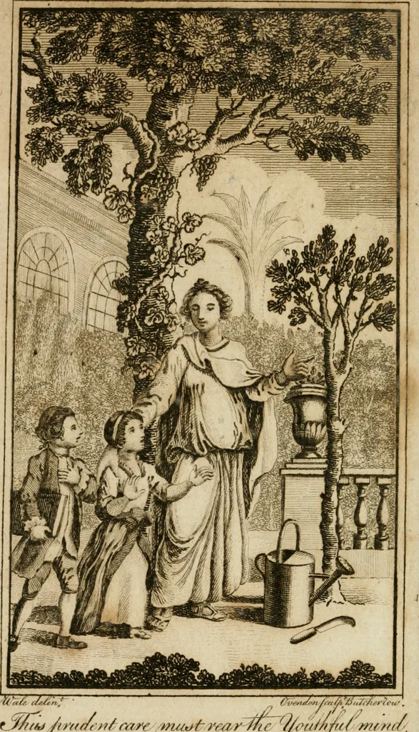 An illustration from Choice emblems : natural, historical, fabulous, moral and divine, for the improvement and pastime of youth : ornamented with near fifty handsome allegorical engravings, designed on purpose for this work : with pleasing and familiar descriptions to each, in prose and verse, serving to display the beauties and morals of the ancient fabulists : the whole calculated to convey the golden lessons of instruction under a new and more delightful dress : written for the amusement of the right honorable Lord Newbattle, 1772, leaf 5