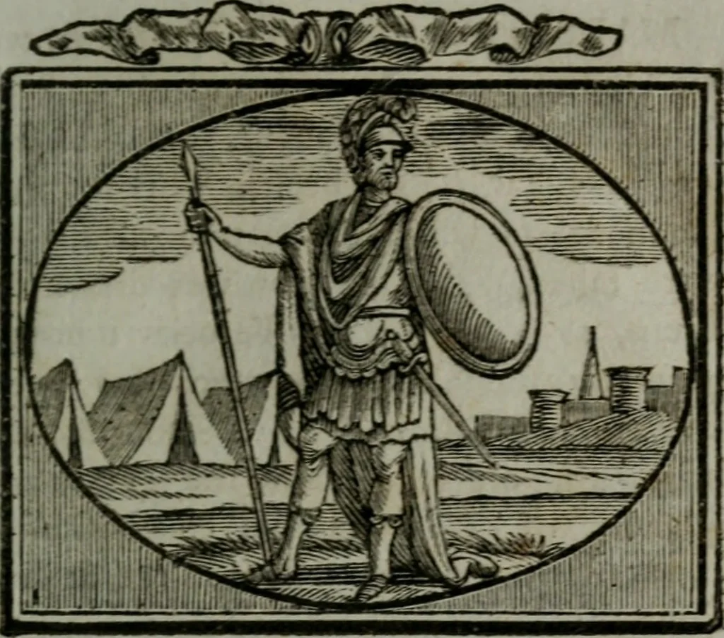 An illustration from Choice emblems, natural, historical, fabulous, moral, and divine : for the improvement and pastime of youth : displaying the beauties and morals of the ancient fabulists, the whole calculated to convey the golden lessons of instruction under a new and more delightful dress : written for the amusement of a young nobleman, 1793, leaf 166