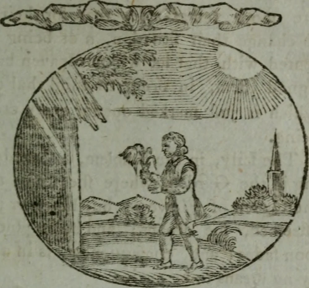 An illustration from Choice emblems, natural, historical, fabulous, moral, and divine : for the improvement and pastime of youth : displaying the beauties and morals of the ancient fabulists, the whole calculated to convey the golden lessons of instruction under a new and more delightful dress : written for the amusement of a young nobleman, 1793, leaf 200