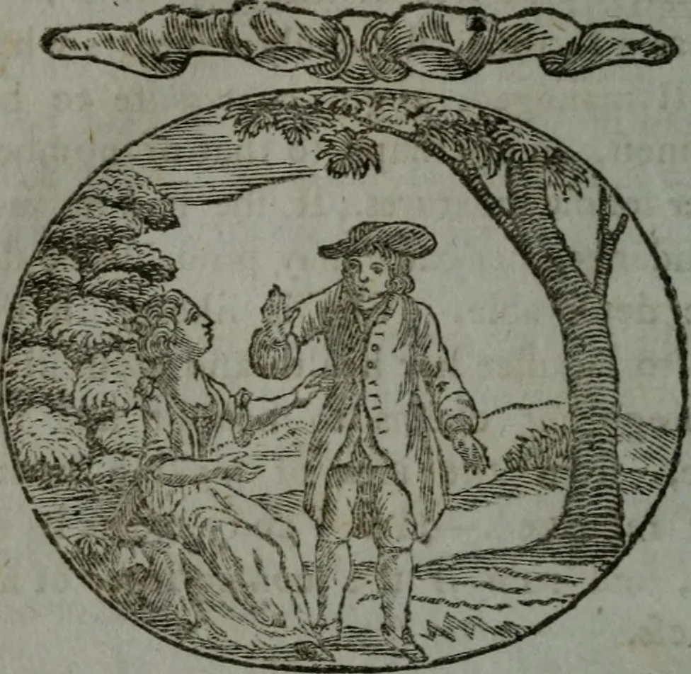 An illustration from Choice emblems, natural, historical, fabulous, moral, and divine : for the improvement and pastime of youth : displaying the beauties and morals of the ancient fabulists, the whole calculated to convey the golden lessons of instruction under a new and more delightful dress : written for the amusement of a young nobleman, 1793, leaf 203