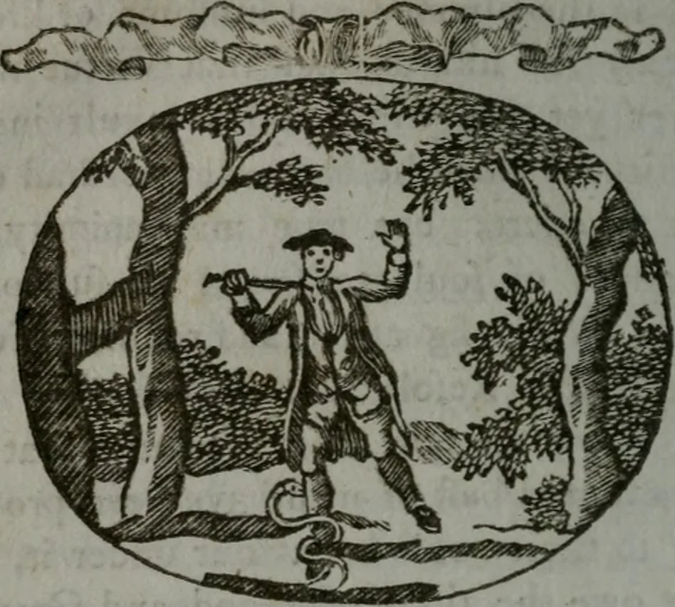 An illustration from Choice emblems, natural, historical, fabulous, moral, and divine : for the improvement and pastime of youth : displaying the beauties and morals of the ancient fabulists, the whole calculated to convey the golden lessons of instruction under a new and more delightful dress : written for the amusement of a young nobleman, 1793, leaf 99