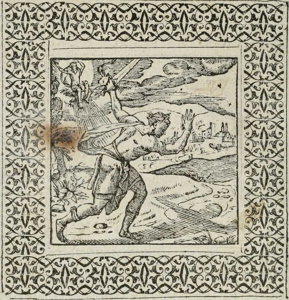 An illustration from A Choice of Emblemes, and other devises : For the moste parte gathered out of sundrie writers, Englished and Moralized. And divers newly devised, 1586, leaf 45