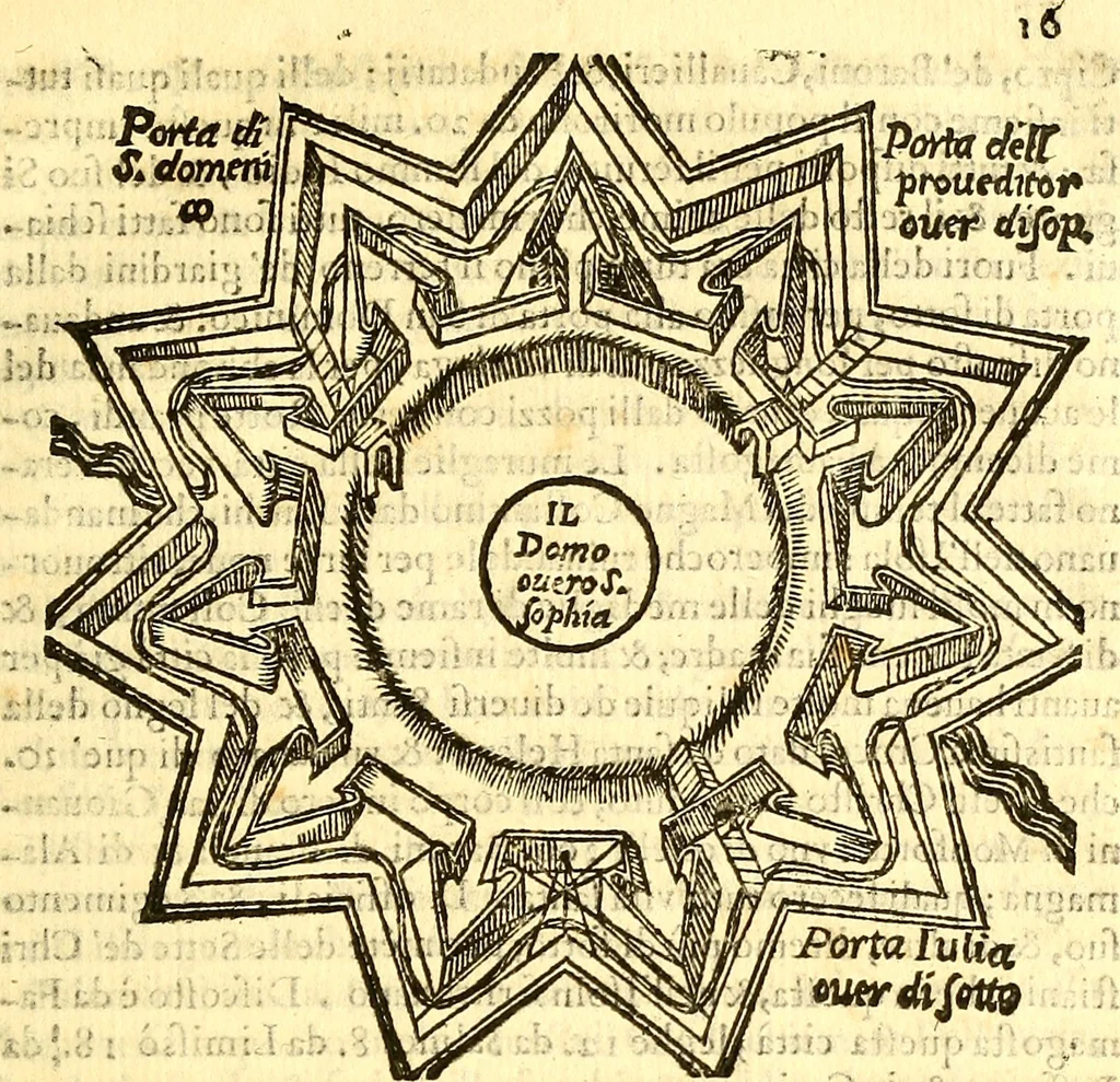 An illustration from Chorograffia : et breve historia universale dell'Isola de Cipro principiando al tempo di Noè per in sino al 1572, 1573, leaf 42