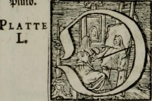 An illustration from Iconologia deorum, oder Abbildung der Götter : welche von den alten verehret Worden ; ais dem Welt-berümtesten Antichen der Griechischen und Römischen Statuen, auch in Marmel, Porfido-Stein, Metall, Agat, Onyx, Sardonich und andren Edelsteinen befindlichen Bildereyen, sorgfältig abgesehen, samt dero eigentlicher Beschreibung und Erklärung der Heidnischen Tempel-Ceremonien, auch Vorbildung der thiere und anderer Sachen, die auf hieroglyphische und emblematische Art, nach Weise der Egyptischen Schrifften, schicklich können vorgebracht und auf einen gewissen Verstand gerichtet werden ; deme allem vorgefügt ist, des durchleuchtigen Palm-Ordens der Hochlöbl. fruchtbringenden Gesellschaft auf dem Parnass aufgestellter ehren-Tempel, 1680, leaf 167
