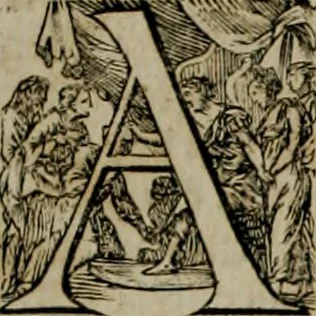 An illustration from Iconologia deorum, oder Abbildung der Götter : welche von den alten verehret Worden ; ais dem Welt-berümtesten Antichen der Griechischen und Römischen Statuen, auch in Marmel, Porfido-Stein, Metall, Agat, Onyx, Sardonich und andren Edelsteinen befindlichen Bildereyen, sorgfältig abgesehen, samt dero eigentlicher Beschreibung und Erklärung der Heidnischen Tempel-Ceremonien, auch Vorbildung der thiere und anderer Sachen, die auf hieroglyphische und emblematische Art, nach Weise der Egyptischen Schrifften, schicklich können vorgebracht und auf einen gewissen Verstand gerichtet werden ; deme allem vorgefügt ist, des durchleuchtigen Palm-Ordens der Hochlöbl. fruchtbringenden Gesellschaft auf dem Parnass aufgestellter ehren-Tempel, 1680, leaf 52
