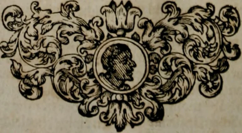An illustration from Iconologia deorum, oder Abbildung der Götter : welche von den alten verehret Worden ; ais dem Welt-berümtesten Antichen der Griechischen und Römischen Statuen, auch in Marmel, Porfido-Stein, Metall, Agat, Onyx, Sardonich und andren Edelsteinen befindlichen Bildereyen, sorgfältig abgesehen, samt dero eigentlicher Beschreibung und Erklärung der Heidnischen Tempel-Ceremonien, auch Vorbildung der thiere und anderer Sachen, die auf hieroglyphische und emblematische Art, nach Weise der Egyptischen Schrifften, schicklich können vorgebracht und auf einen gewissen Verstand gerichtet werden ; deme allem vorgefügt ist, des durchleuchtigen Palm-Ordens der Hochlöbl. fruchtbringenden Gesellschaft auf dem Parnass aufgestellter ehren-Tempel, 1680, leaf 53