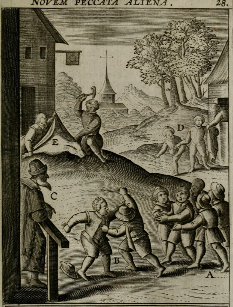 An illustration from Christeliicken waerseggher : de principale stucken van t'Christen geloof en Leuen int cort begrijpende : met een rolle der deugtsaemheyt daer op dienende : ende een schildt-wacht teghen de valsche waersegghers, tooueraers, etc., 1603, leaf 152