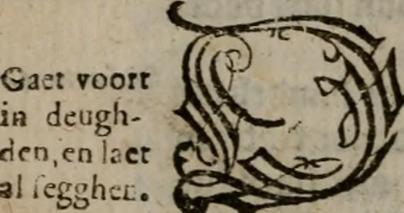 An illustration from Christeliicken waerseggher : de principale stucken van t'Christen geloof en Leuen int cort begrijpende : met een rolle der deugtsaemheyt daer op dienende : ende een schildt-wacht teghen de valsche waersegghers, tooueraers, etc., 1603, leaf 193