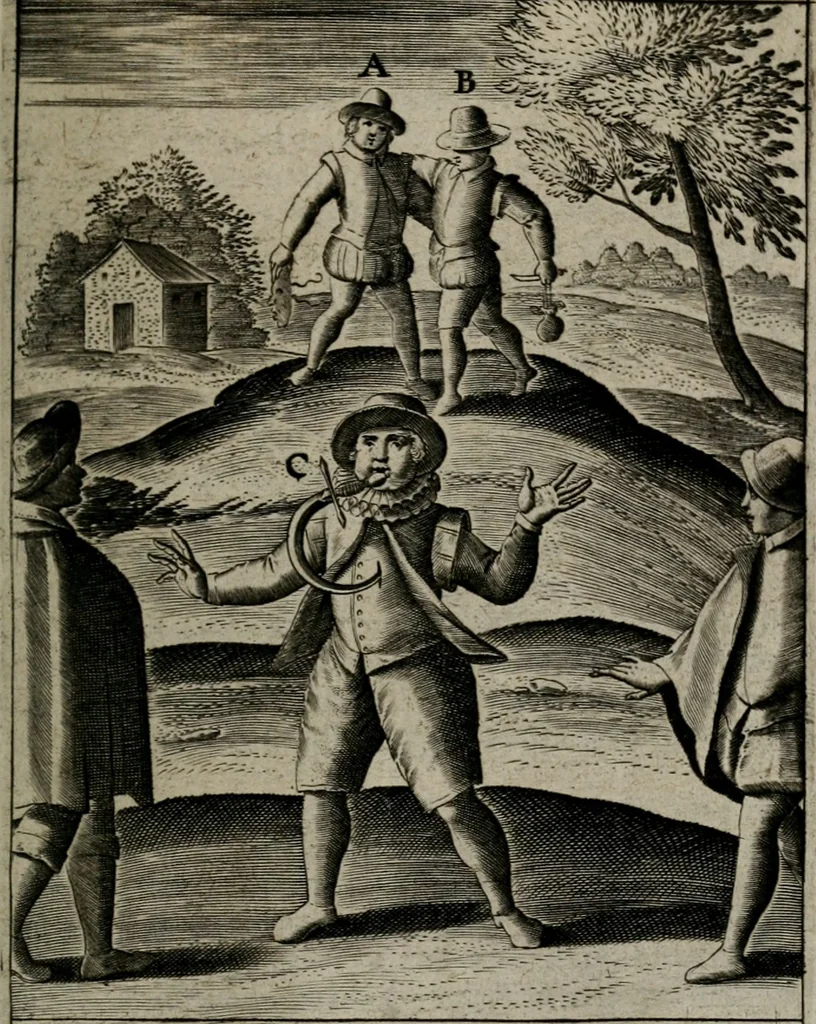 An illustration from Christeliicken waerseggher : de principale stucken van t'Christen geloof en Leuen int cort begrijpende : met een rolle der deugtsaemheyt daer op dienende : ende een schildt-wacht teghen de valsche waersegghers, tooueraers, etc., 1603, leaf 284