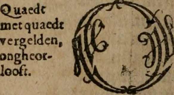 An illustration from Christeliicken waerseggher : de principale stucken van t'Christen geloof en Leuen int cort begrijpende : met een rolle der deugtsaemheyt daer op dienende : ende een schildt-wacht teghen de valsche waersegghers, tooueraers, etc., 1603, leaf 331