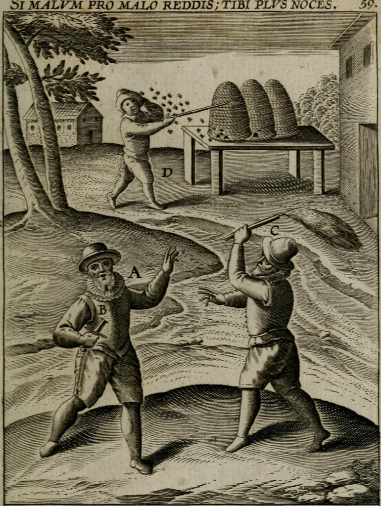 An illustration from Christeliicken waerseggher : de principale stucken van t'Christen geloof en Leuen int cort begrijpende : met een rolle der deugtsaemheyt daer op dienende : ende een schildt-wacht teghen de valsche waersegghers, tooueraers, etc., 1603, leaf 332