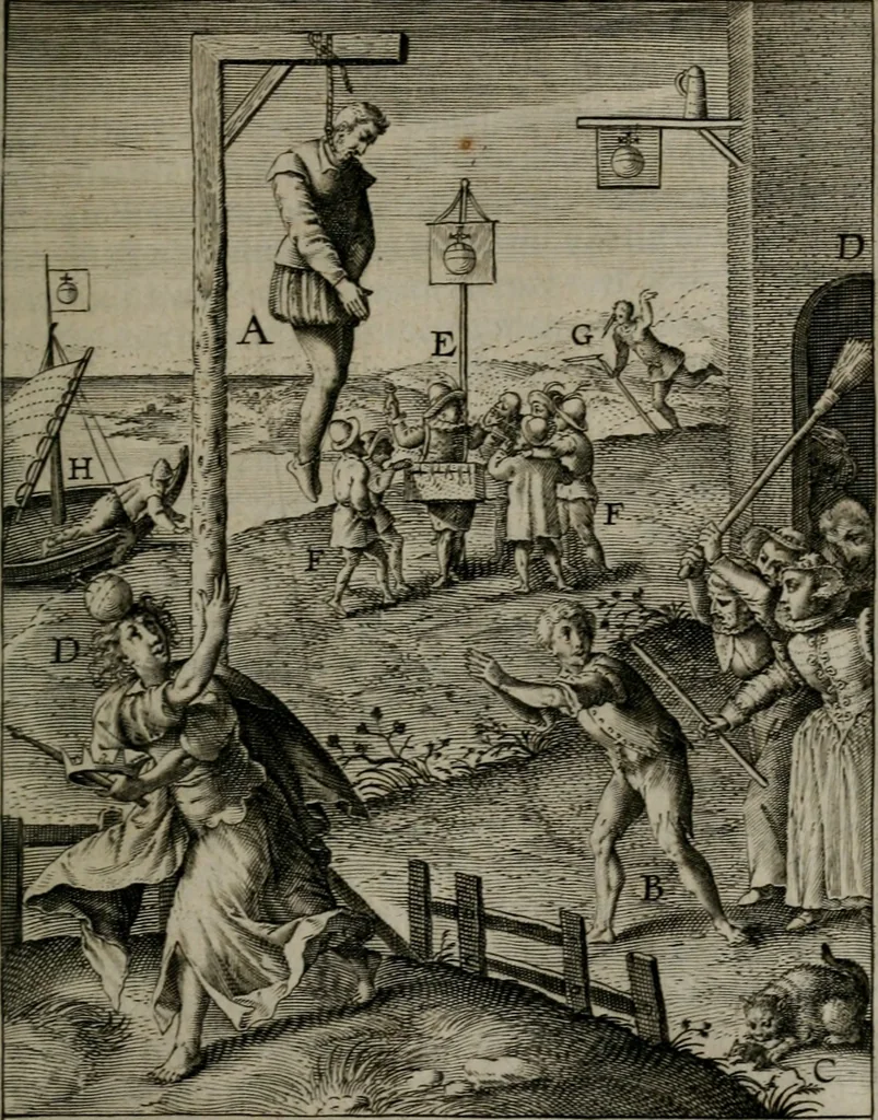 An illustration from Christeliicken waerseggher : de principale stucken van t'Christen geloof en Leuen int cort begrijpende : met een rolle der deugtsaemheyt daer op dienende : ende een schildt-wacht teghen de valsche waersegghers, tooueraers, etc., 1603, leaf 440