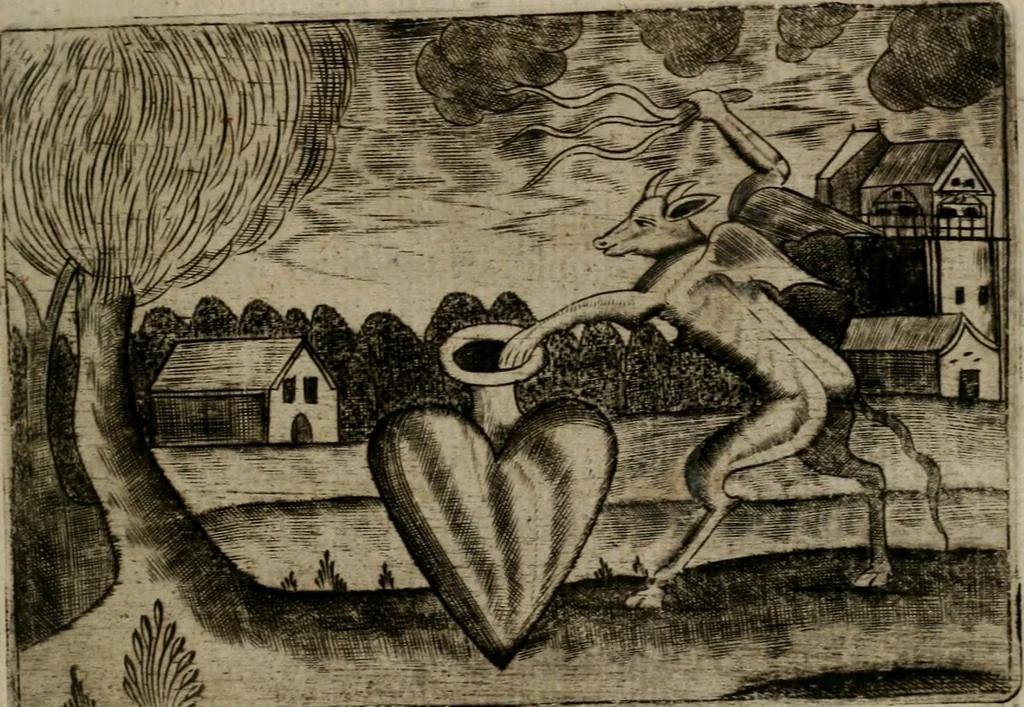 An illustration from Christelyke aandachten of vlammende ziel-zuchten : eener Godvreesend ziele, met een Goddelijk antwoord daar op passende, 1735, leaf 100