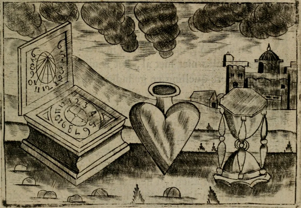 An illustration from Christelyke aandachten of vlammende ziel-zuchten : eener Godvreesend ziele, met een Goddelijk antwoord daar op passende, 1735, leaf 108
