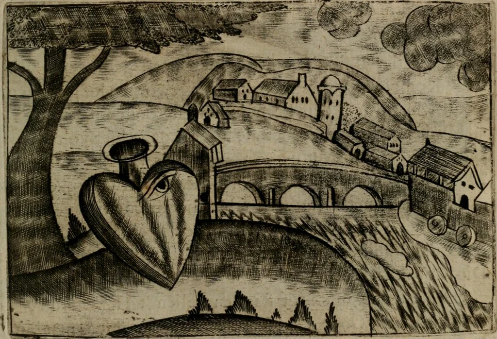 An illustration from Christelyke aandachten of vlammende ziel-zuchten : eener Godvreesend ziele, met een Goddelijk antwoord daar op passende, 1735, leaf 112
