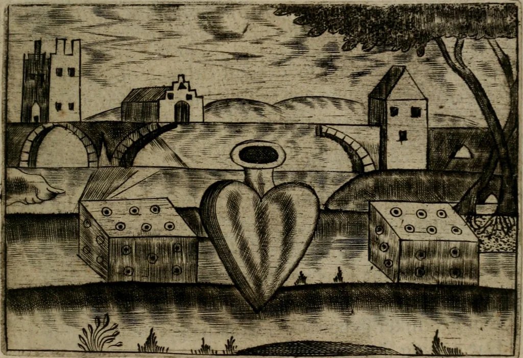 An illustration from Christelyke aandachten of vlammende ziel-zuchten : eener Godvreesend ziele, met een Goddelijk antwoord daar op passende, 1735, leaf 114