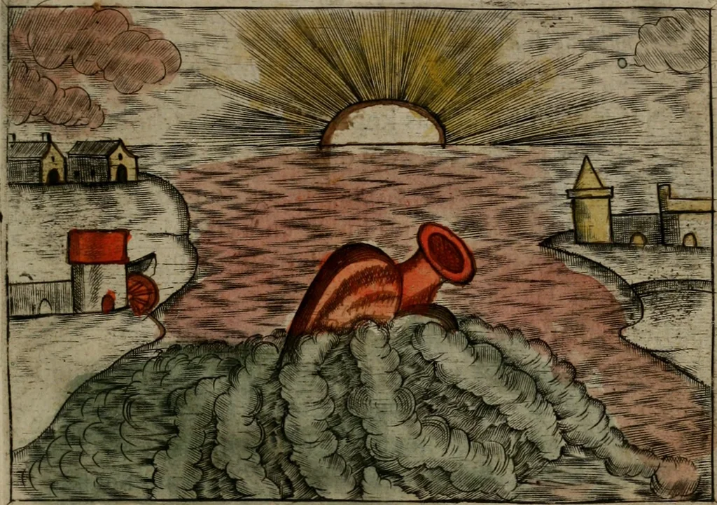 An illustration from Christelyke aandachten of vlammende ziel-zuchten : eener Godvreesend ziele, met een Goddelijk antwoord daar op passende, 1735, leaf 34