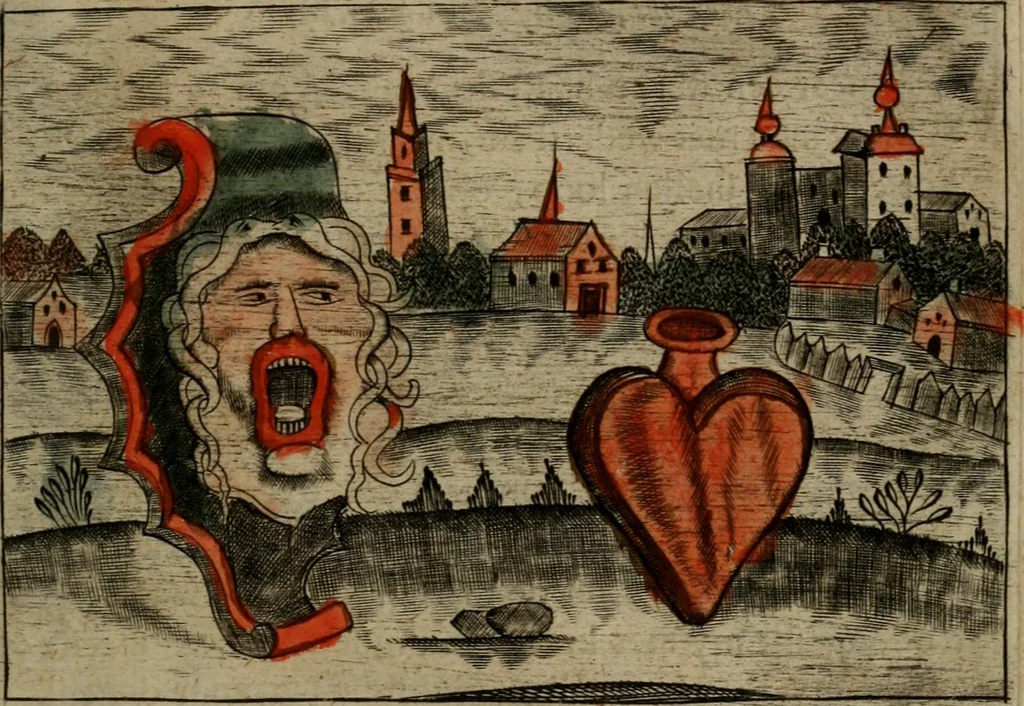An illustration from Christelyke aandachten of vlammende ziel-zuchten : eener Godvreesend ziele, met een Goddelijk antwoord daar op passende, 1735, leaf 36