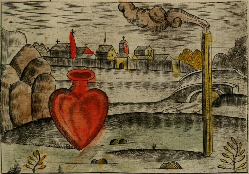 An illustration from Christelyke aandachten of vlammende ziel-zuchten : eener Godvreesend ziele, met een Goddelijk antwoord daar op passende, 1735, leaf 40