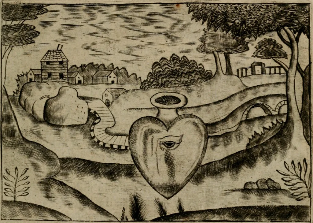 An illustration from Christelyke aandachten of vlammende ziel-zuchten : eener Godvreesend ziele, met een Goddelijk antwoord daar op passende, 1735, leaf 46
