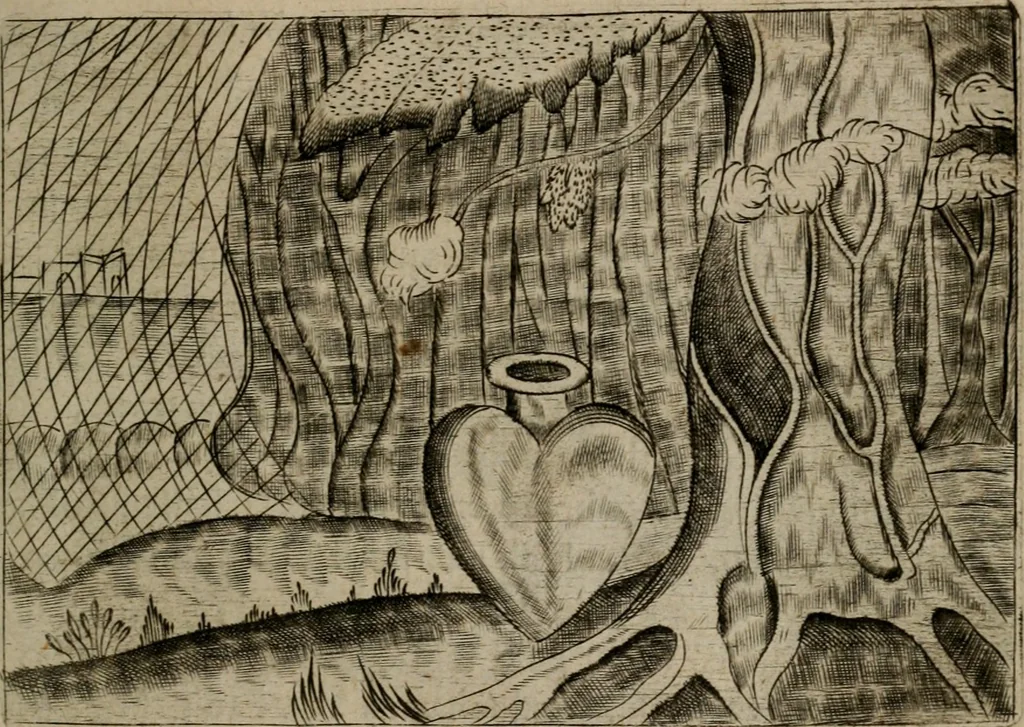 An illustration from Christelyke aandachten of vlammende ziel-zuchten : eener Godvreesend ziele, met een Goddelijk antwoord daar op passende, 1735, leaf 72