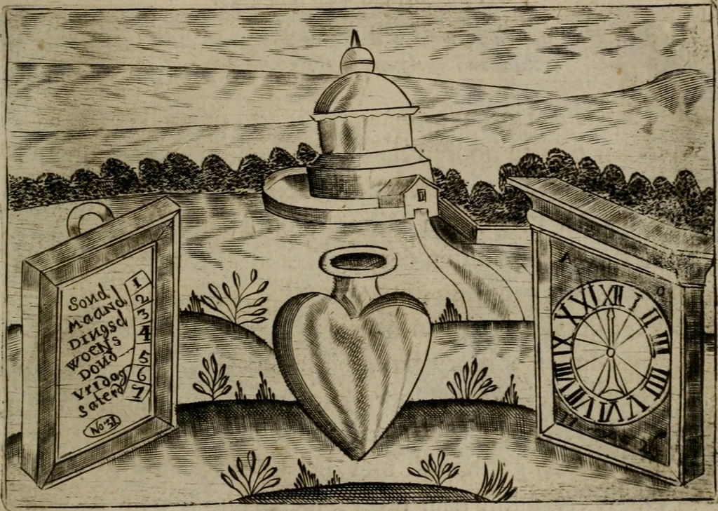 An illustration from Christelyke aandachten of vlammende ziel-zuchten : eener Godvreesend ziele, met een Goddelijk antwoord daar op passende, 1735, leaf 76