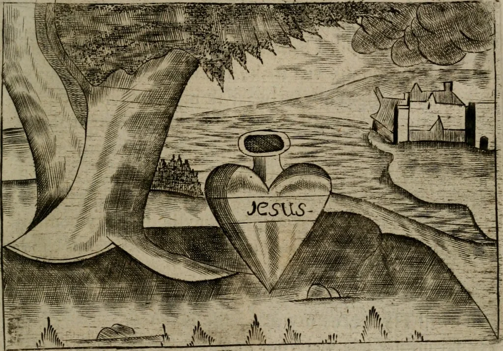 An illustration from Christelyke aandachten of vlammende ziel-zuchten : eener Godvreesend ziele, met een Goddelijk antwoord daar op passende, 1735, leaf 88