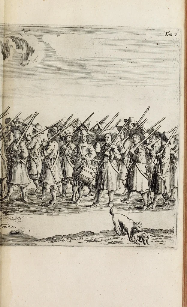 An illustration from Christiano-Albertinae inauguratio, 1665, leaf 107
