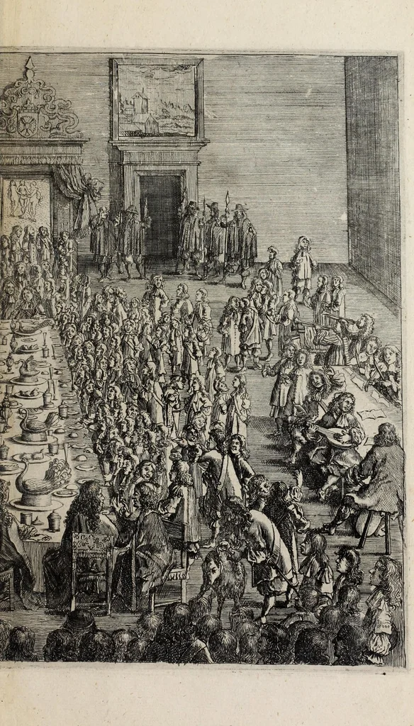 An illustration from Christiano-Albertinae inauguratio, 1665, leaf 217