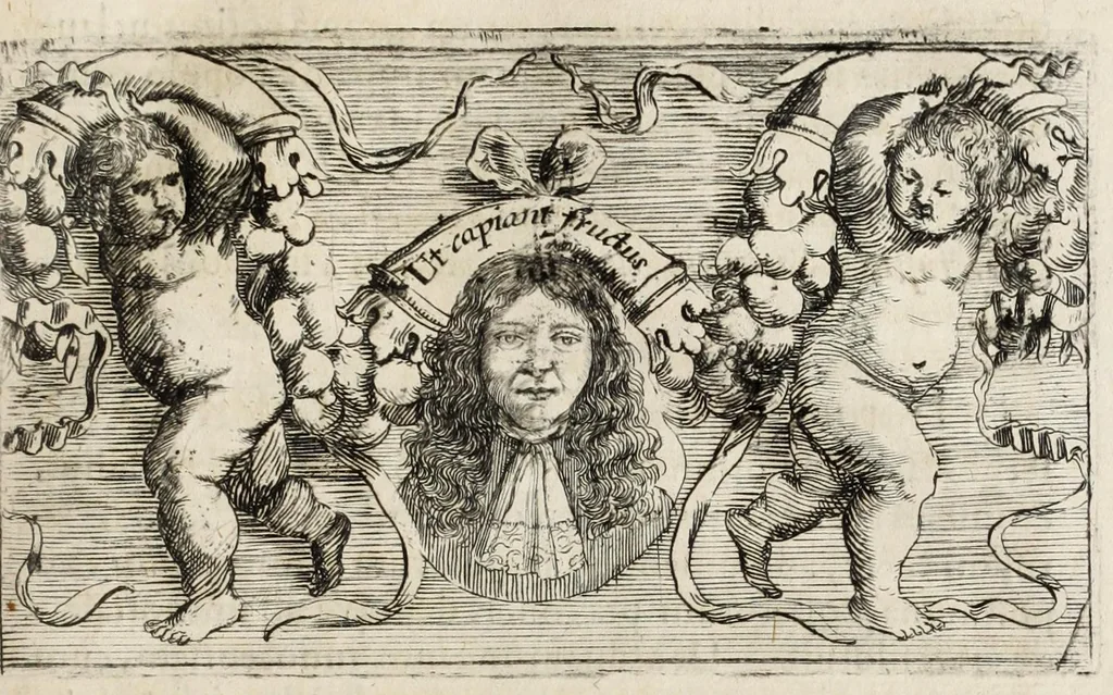 An illustration from Christiano-Albertinae inauguratio, 1665, leaf 35