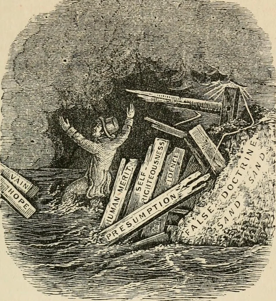 An illustration from Christian similitudes: being a series of emblematic engravings, with written explanations, miscellaneous observations, and religious reflections, designed to illustrate divine truth, in accordance with the cardinal principles of Christianity .., 1866, leaf 106