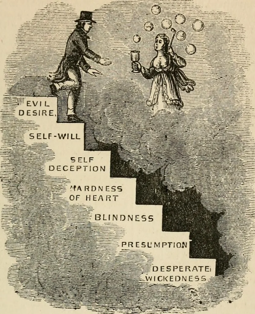 An illustration from Christian similitudes: being a series of emblematic engravings, with written explanations, miscellaneous observations, and religious reflections, designed to illustrate divine truth, in accordance with the cardinal principles of Christianity .., 1866, leaf 112