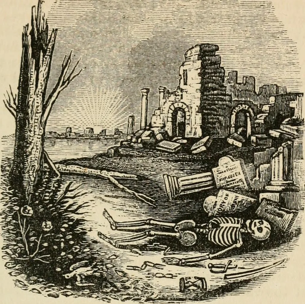 An illustration from Christian similitudes: being a series of emblematic engravings, with written explanations, miscellaneous observations, and religious reflections, designed to illustrate divine truth, in accordance with the cardinal principles of Christianity .., 1866, leaf 130