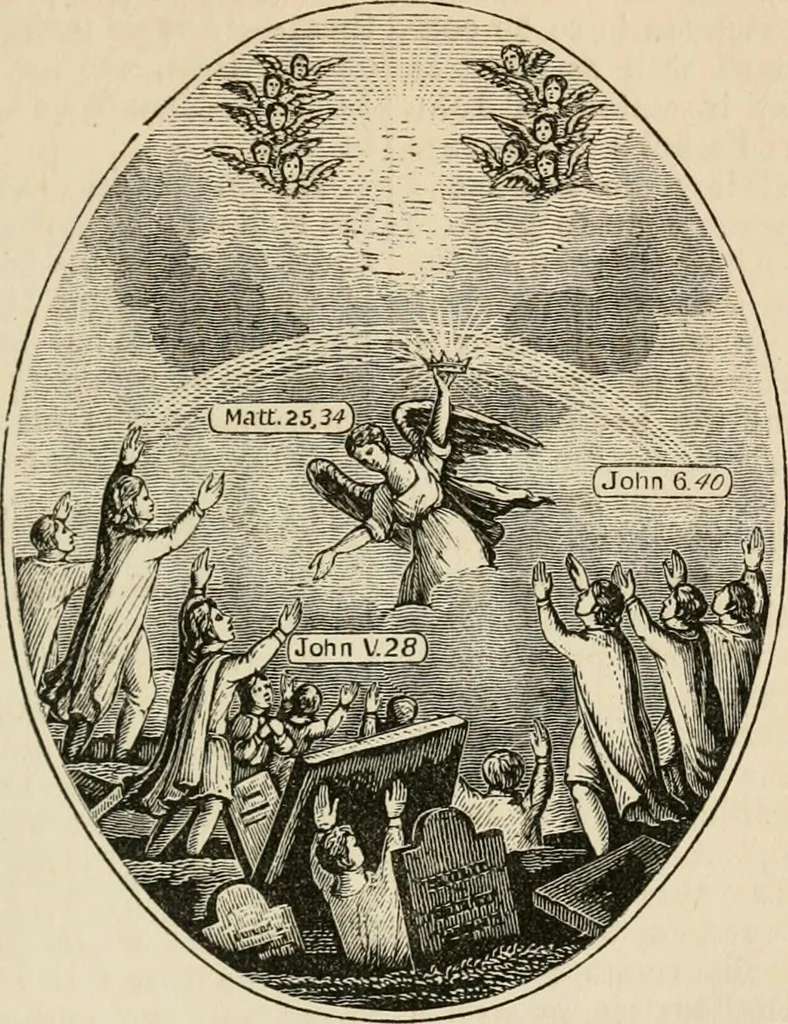 An illustration from Christian similitudes: being a series of emblematic engravings, with written explanations, miscellaneous observations, and religious reflections, designed to illustrate divine truth, in accordance with the cardinal principles of Christianity .., 1866, leaf 136