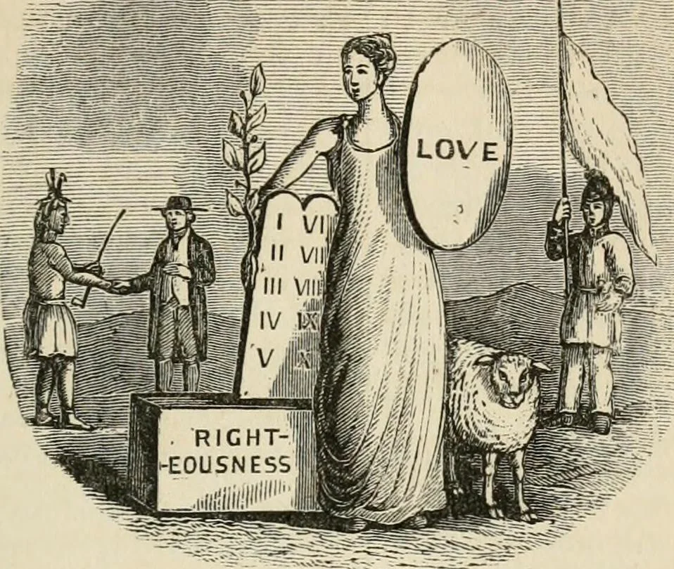 An illustration from Christian similitudes: being a series of emblematic engravings, with written explanations, miscellaneous observations, and religious reflections, designed to illustrate divine truth, in accordance with the cardinal principles of Christianity .., 1866, leaf 16