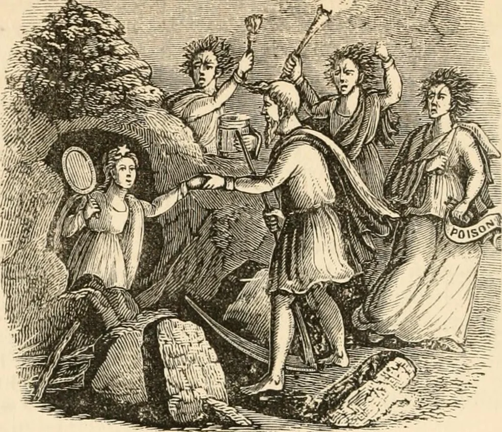 An illustration from Christian similitudes: being a series of emblematic engravings, with written explanations, miscellaneous observations, and religious reflections, designed to illustrate divine truth, in accordance with the cardinal principles of Christianity .., 1866, leaf 19