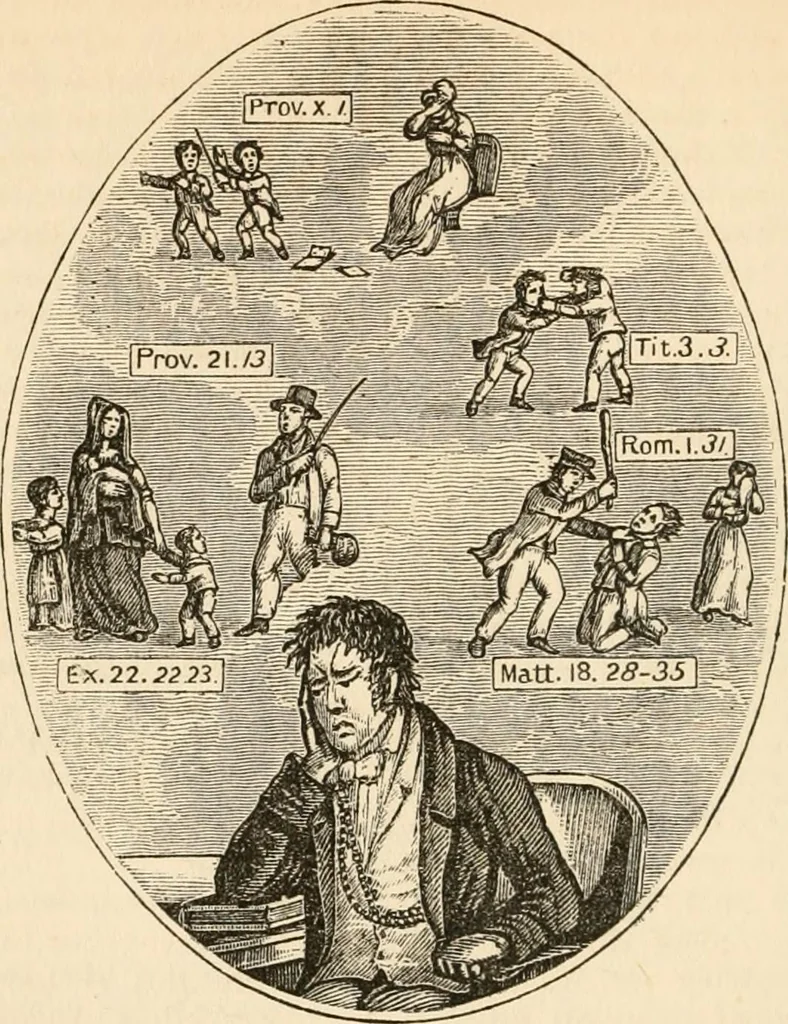 An illustration from Christian similitudes: being a series of emblematic engravings, with written explanations, miscellaneous observations, and religious reflections, designed to illustrate divine truth, in accordance with the cardinal principles of Christianity .., 1866, leaf 25