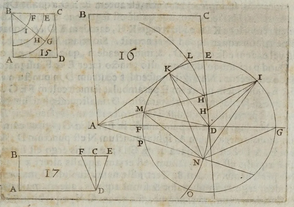 An illustration from Christophori Scheiner ... Pantographice, sev, Ars delineandi res qvaslibet per parallelogrammvm lineare sev cavvm, mechanicvm, mobile : libellis duobus explicata, & demonstrationibus geometricis illustrata: quorum prior epipedographicen, siue planorum, posterior stereographicen, seu solidorum aspectabilium viuam imitationem atque proiectionem edocet, 1631, leaf 59