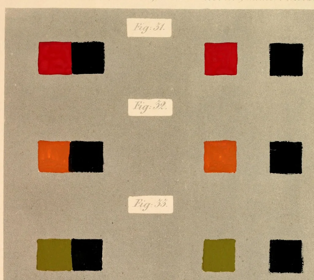 An illustration from Chromagraphie, ou, L'art de composer un dessin : à l'aide de lignes et de figures géométriques, et de l'imiter avec des matières colorées ..., 1839, leaf 61