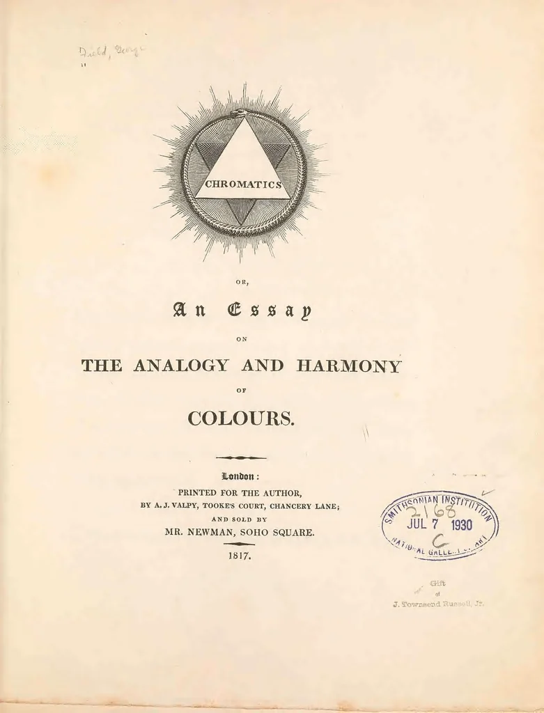 An illustration from Chromatics : or, an essay on the analogy and harmony of colours, 1817, leaf 7