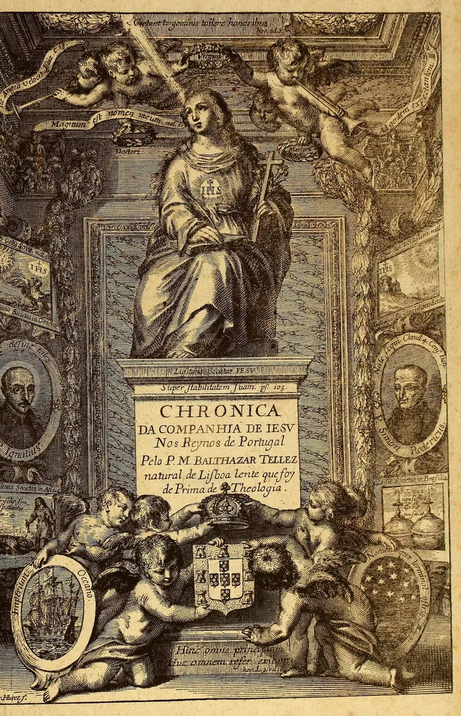 An illustration from Chronica da Companhia de Iesu, na provincia de Portugal; : e do que fizeram, nas conquistas d'este reyno, os religiosos, que na mesma provincia entràram, nos annos em que viveo S. Ignacio de Loyola, nosso fundador., 1645, leaf 5