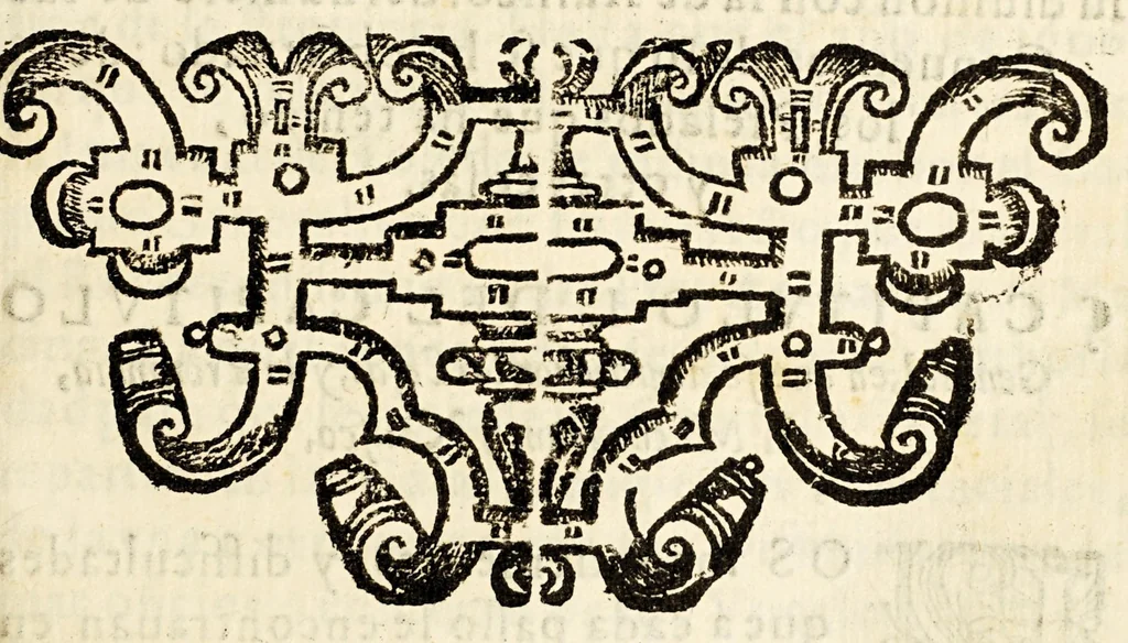 An illustration from Chronica de la Orden de N. seraphico P.S. Francisco, prouincia de S. Pedro. y S. Pablo de Mechoacan en la Nueua España., 1643, leaf 169