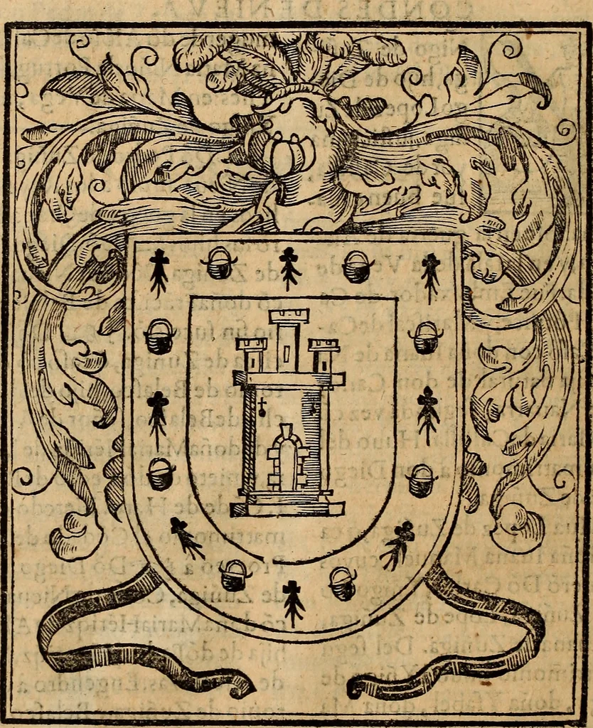An illustration from Chronica del inclito Emperador de España, Don Alonso VII : deste nombre Rey de Castilla y Leon ... Sacada de vn libro mvy antigvo escrito de mano con letras de los Godos, por relacion de los mismos que lo vieron, y de muchas escrituras y priuilegios originales del mesmo Emperador, y otros, 1600, leaf 353