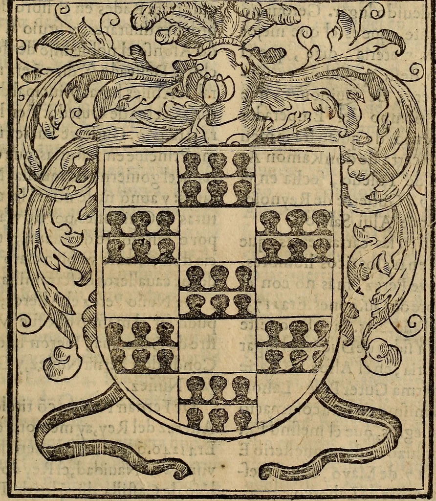 An illustration from Chronica del inclito Emperador de España, Don Alonso VII : deste nombre Rey de Castilla y Leon ... Sacada de vn libro mvy antigvo escrito de mano con letras de los Godos, por relacion de los mismos que lo vieron, y de muchas escrituras y priuilegios originales del mesmo Emperador, y otros, 1600, leaf 486