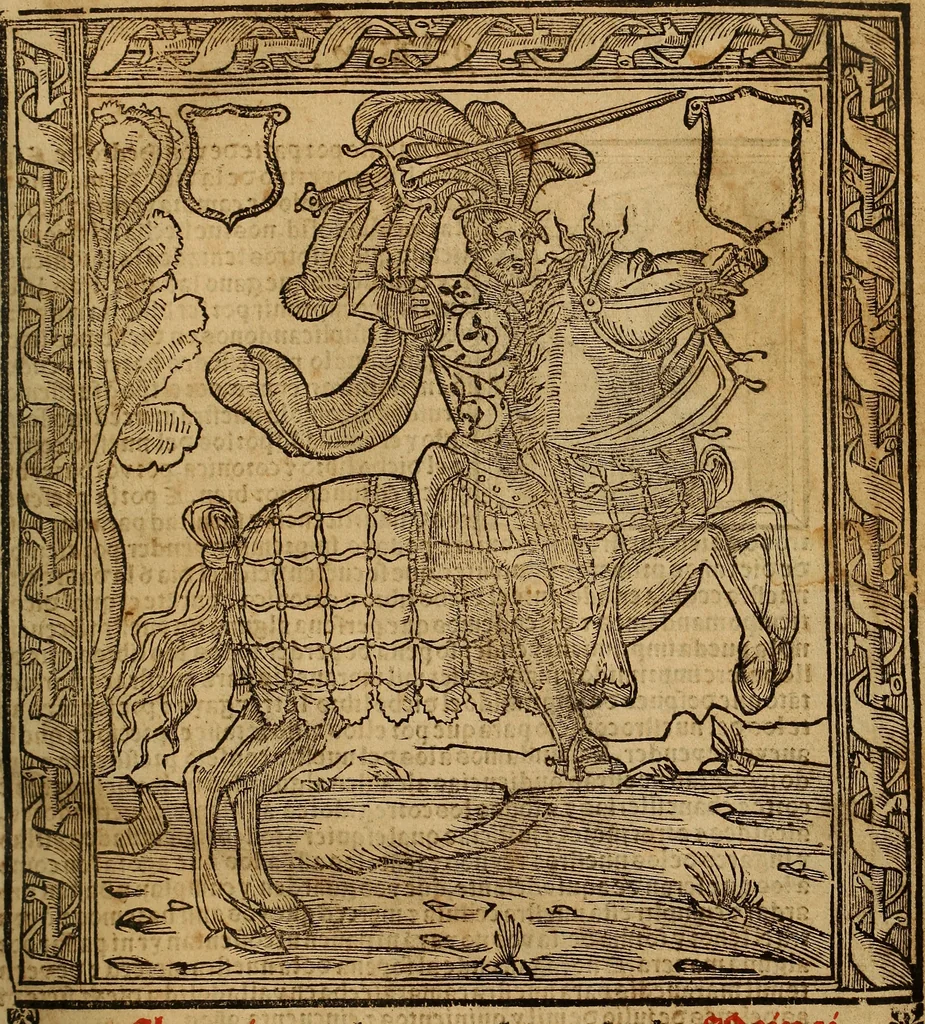 An illustration from Chronica del muy esclarecido Principe Rey don Alfonso el Onzeno deste nobre de los reyes que reynaron en Castilla y en Leon. Padre q fue del Rey don Pedro .., 1551, leaf 4