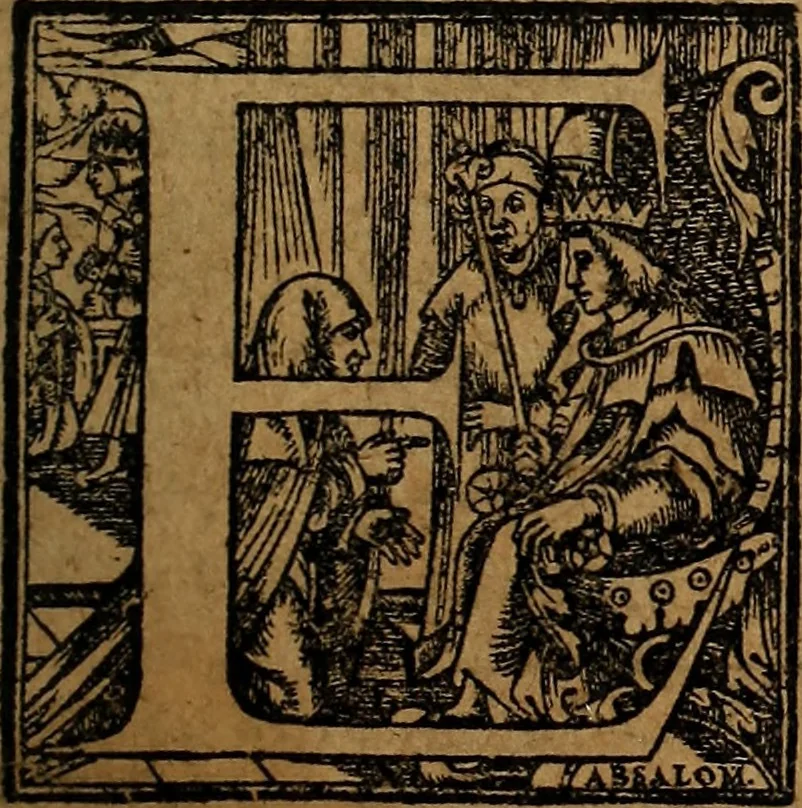 An illustration from Chronica del rey Don Rodrigo, con la destruycion de España, y como los moros la ganaron. Nueuam ante corregida. Contiene de mas de la historia muchas viuas razones, y auisos muy prouechosos, 1587, leaf 10