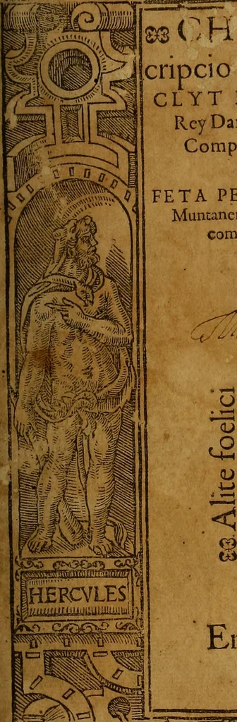 An illustration from Chronica, o descripcio dels fets, e hazanyes del inclyt rey Don Iavme Primer : rey Darago, de Mallorques, e de Valencia: compte de Barcelona, e de Muntpesller : e de molts desos descendents, 1562, leaf 4