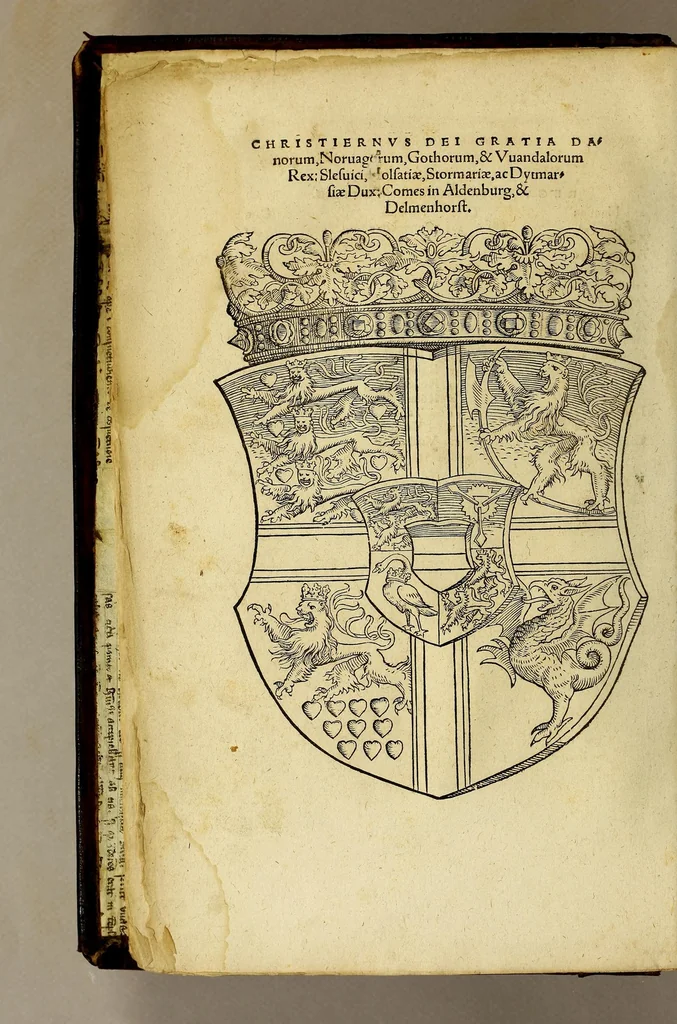 An illustration from Chronica regnorum aquilonarium Daniæ Suetiæ Noruagiæ, 1548, leaf 12